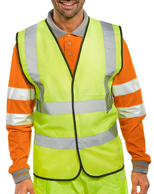 Beeswift Hi Viz Waistcoat Full App. G Saturn Yellow 3XL