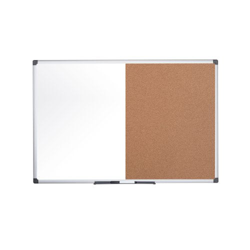 Bi-Office Maya Combination Board Cork/Non Magnetic Whiteboard Aluminium Frame 600x900mm - XA0302170 DD