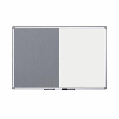 Bi-Office Maya Combination Board Grey Felt/Non Magnetic Whiteboard Aluminium Frame 1200x900mm - XA0520170 DD