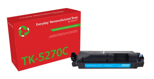 Xerox Everyday Remanufactured For Kyocera TK5270C Cyan Laser Toner 006R04812